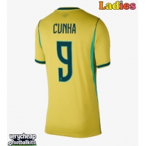 Brazil Matheus Cunha #9 Replica Home Shirt Ladies World Cup 2026 Short Sleeve